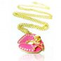 FREE SHIPPING Halloween Punk Skull on Pink Lip Necklace