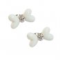 Lovely Girl White Heart Bow Rhinestone Stud Earrings