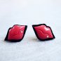 Lovely Girl Mini Sexy Red Lips with Rhinestone Sweet Stud Earrings