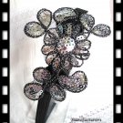 FREE SHIPPING Party X'MAS Party Silver FLOWER Fabric Sequin Lady Headband Hair Band Tie