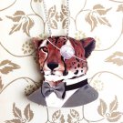 FREE SHIPPING Limited Animal Collection Wooden Leopard in Dress Necklace