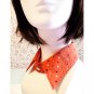 Polka Dot Pointed Peter Pan Detachable Collar Classy Vintage For Blouse Dress (Orange)