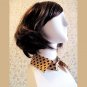 Polka Dot Pointed Peter Pan Detachable Collar Classy Vintage For Blouse Dress (Light Brown)