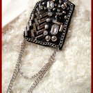 Free Shipping Exquisite Punk Lolita Bead Shoulder Badge Pin Brooch