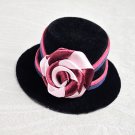 8cm 2-Color Rose Crossing Leather Mini Top Hat Clip Hair Fascinator Halloween Lolita Party