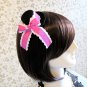 8cm Hot Pink Fuchsia Lace Trim Ribbon BOW Mini Top Hat Hair Fascinator Halloween Lolita Party