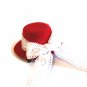 8cm White Lace Trim Ribbon BOW Red Mini Top Hat Hair Fascinator Lolita Party
