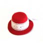 8cm White Lace Trim Ribbon BOW Red Mini Top Hat Hair Fascinator Lolita Party