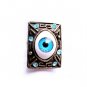 RARE Vintage Style Rectangular Blue EYEBALL Bronze Rhinestone Size Adjustable Ring Gift