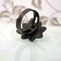 RARE Vintage Style Sun Star Green EYEBALL Bronze Rhinestone Size Adjustable Ring Gift
