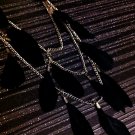 FREE SHIPPING Indian Tribal Style Black Feather Layer Link Necklace