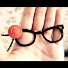 FREE SHIPPING Funny Stylish Button Glasses Long Necklace - Black