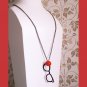 FREE SHIPPING Funny Stylish Button Glasses Long Necklace - Black