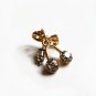 Elegant Golden Crystal Bow Dangle Stud Earrings