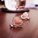 Shining Rhinestone Heart Shaped Stud Earrings