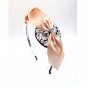 #HB1056 Gemmed Bow Headband (Peach/Navy/Grey) Worldwide Shipping