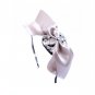 #HB1056 Gemmed Bow Headband (Peach/Navy/Grey) Worldwide Shipping