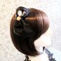 FREE SHIPPING Thick Fabric Bow Black Gemmed Hair Headband Hairband