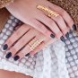 RARE Design Rhinestone Golden Link Double Ring