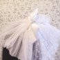 FREE SHIPPING Wedding Party White Satin Bow Polka Dot Mesh Large Hat Cover Headband Bridesmaid