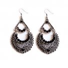 Black Filigree Drop Chandelier Earrings