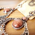 Tribal Brown Rhinestone Round Drop Filigree Chandelier Earrings