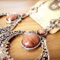 Tribal Brown Rhinestone Round Drop Filigree Chandelier Earrings