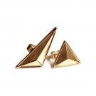 RARE Pair Geometry Design Golden Triangle Adjustable Rings Woman Accessory