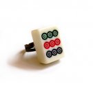 RARE Chinese Mahjong Tile [Circle: No.9] Size Adjustable Ring Gift