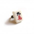 RARE Chinese Mahjong Tile [Character: No.9] Size Adjustable Ring Gift