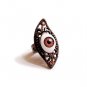 RARE Vintage Style S-Shaped Brown EYEBALL Bronze Rhinestone Size Adjustable Ring Gift