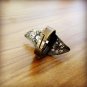 RARE Vintage Style S-Shaped Brown EYEBALL Bronze Rhinestone Size Adjustable Ring Gift
