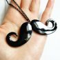 FREE SHIPPING Lovely BLACK Mustache Design Metal Necklace