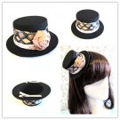 13cm Church Party Snake Skin Ribbon Mini Top Hat Clip Hair Fascinator Lolita Party