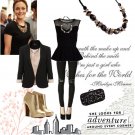 Elegant Shiny Golden Black Beads Jewel Choker Necklace