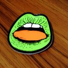 Free Shipping Stunning Green Lip Badge Bag Pin Brooch Clothes