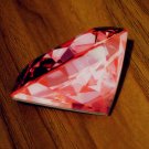 Free Shipping Lovely Deep Pink Red Diamond Badge Bag Pin Brooch Clothes