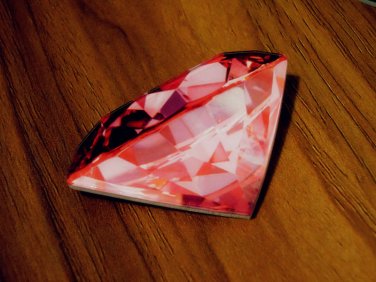 Free Shipping Lovely Deep Pink Red Diamond Badge Bag Pin Brooch Clothes