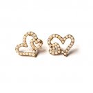 Elegant Pearl Heart Earrings Studs