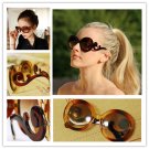 Hepburn Inspired Cloud Frame Plain Brown Sunglasses