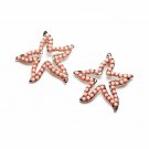 Beach Collection Pink Beaded Sea Star Stud Earrings
