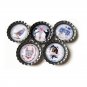 Cat in Floral Hat Art Design Collectible Bottle Cap Brooch Badge Pin