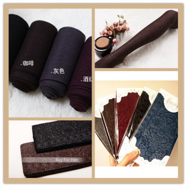 Free Shipping Elegant Lace Paisley Pattern Stocking Tight Leggings Legwear (Deep Brown)