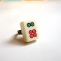 RARE Chinese Mahjong Tile [Circle: No.6] Size Adjustable Ring Gift