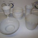 Lot 5 White Milk Glass Cups