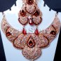 Indian Jewellery Goldplated Zircon Kundan Set Maroon
