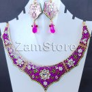 Dual Side Enamel Kundan Necklace Magenta & Green