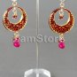 Designer Earring Splendid Kundan Bala Hoop Earrings Maroon