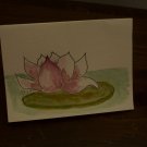 Handpainted Blank Card with waterlily lotus
