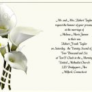 Calla Lillly 2 Wedding Invitations